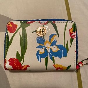 Brand new Tory Burch tropical orchids wallet